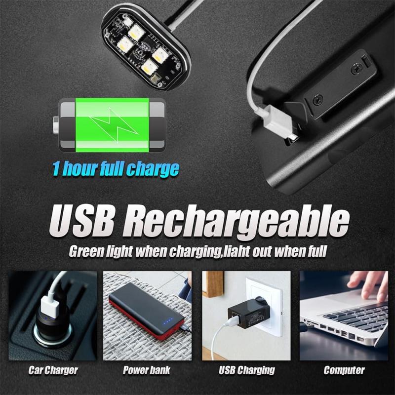 Car Flashing Lights Wireless LED Strobe Lights For Motorcycle Eight-color Flashing Anti-Collision Warning Light Atmosphere Light