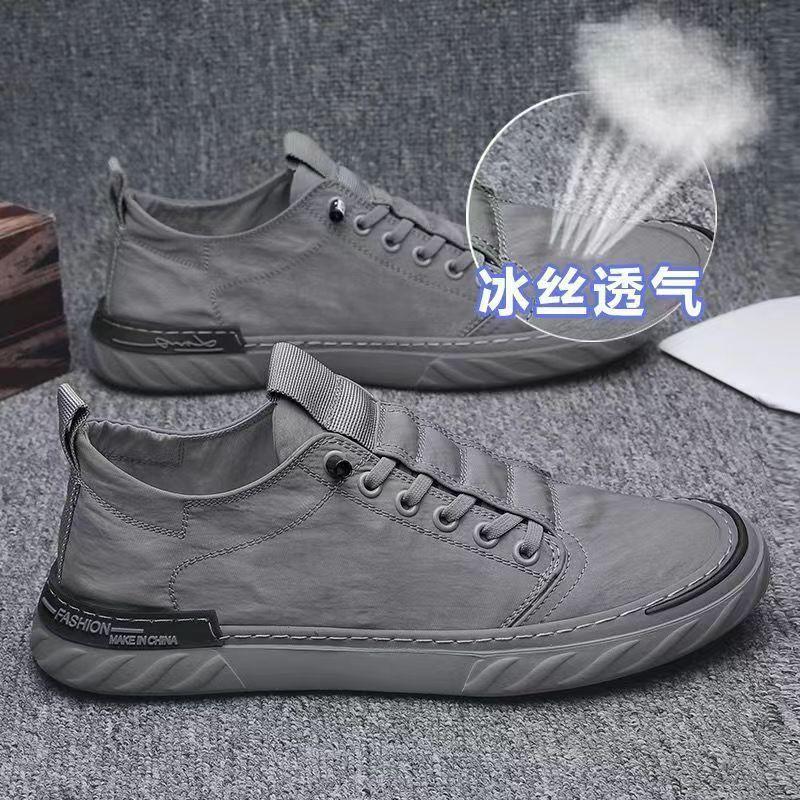Men's shoes summer 2025 new breathable old Beijing cloth shoes men's one-pedal lazy versatile casual canvas shoes