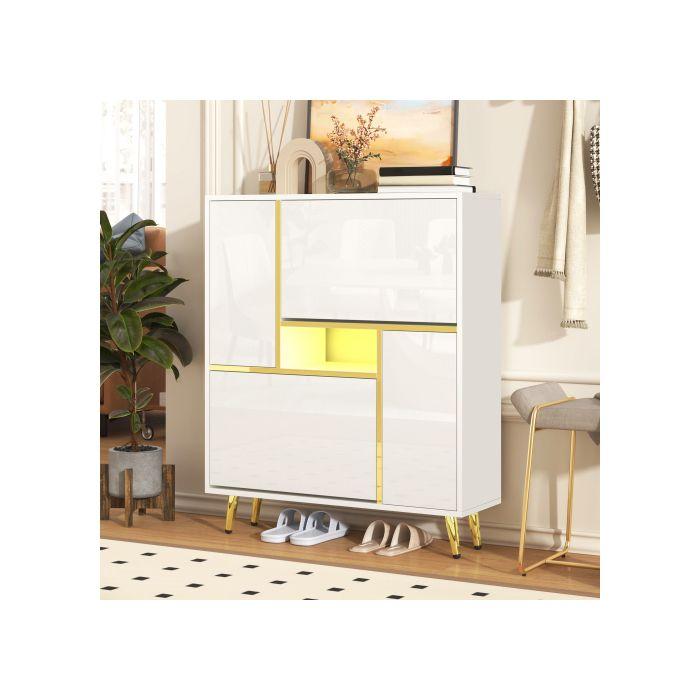 Shoe Cabinet - MUVOE - Modern - White - 16-color LED - 2 Doors