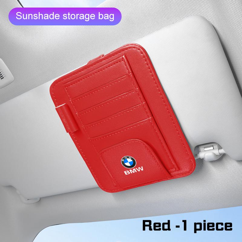 Leather Car Visor Glasses Clip Multi-Pockets Sunglasses Storage for BMW E70 E90 F48 G30 G20 G70 X1 X2 X3 X5 X6 X7 M3 M5 M6 i8 i7 RL7