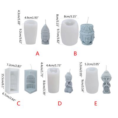 Stampo in silicone per candele a forma di statua di Buddha, per decorazioni fai da te, candele, sapone, gesso, decorazioni da scrivania, torte al cioccolato, fondente, decorazioni per la casa.