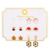 Festive Christmas Earrings Set: Creative Reindeer, Snowflake & Santa Claus Studs for Women