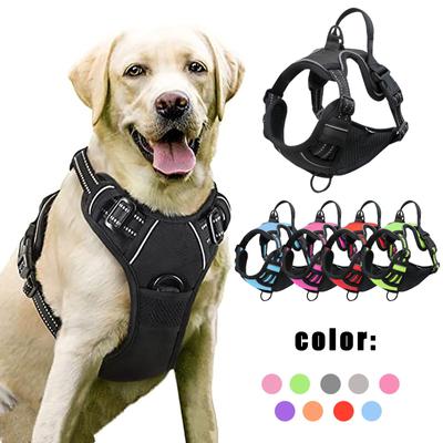 Sangle de poitrine pour chien, gilet rembourré doux réglable pour chien, gilet réfléchissant pour animaux de compagnie facile à marcher pour chiens de taille moyenne