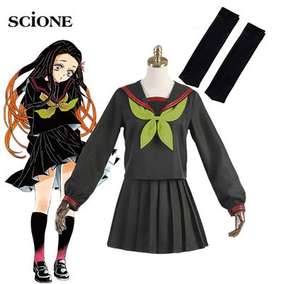 Veľký anime Nový typ Zabíjač démonov Kamado Nezuko JK Oblek Tkanina Módna Škola Uniforma Dámske Námornícke Oblečenie Cosplay Kostýmy