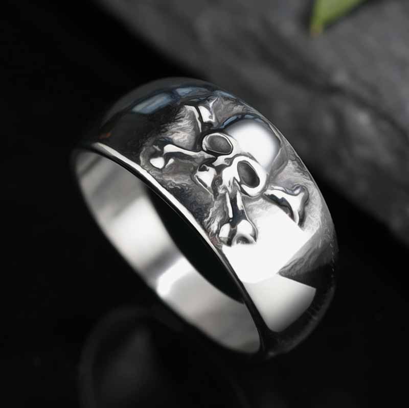 316L Stainless Steel Small Skull Ring for Man Punk Rock Polished Dropshipping Boyfriend Biker Jewelry Creativity Gift Wholesale