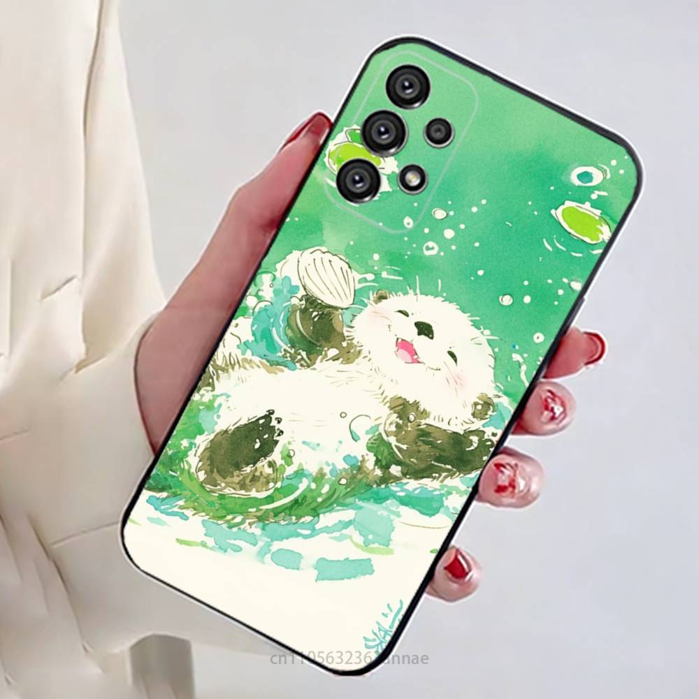 Sea Otters Animals Cute Phone Case for Samsung Galaxy A73,23,53,33,14,24,13,72,22,52,32,54,A34 Soft Cover