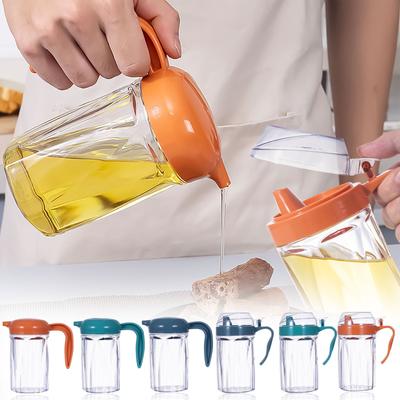 Kitchen Olive Oil Dispenser Bottle Oil & Vinegar Dispenser Plastic Oil Jars Easy To Pour & Refill And Clean