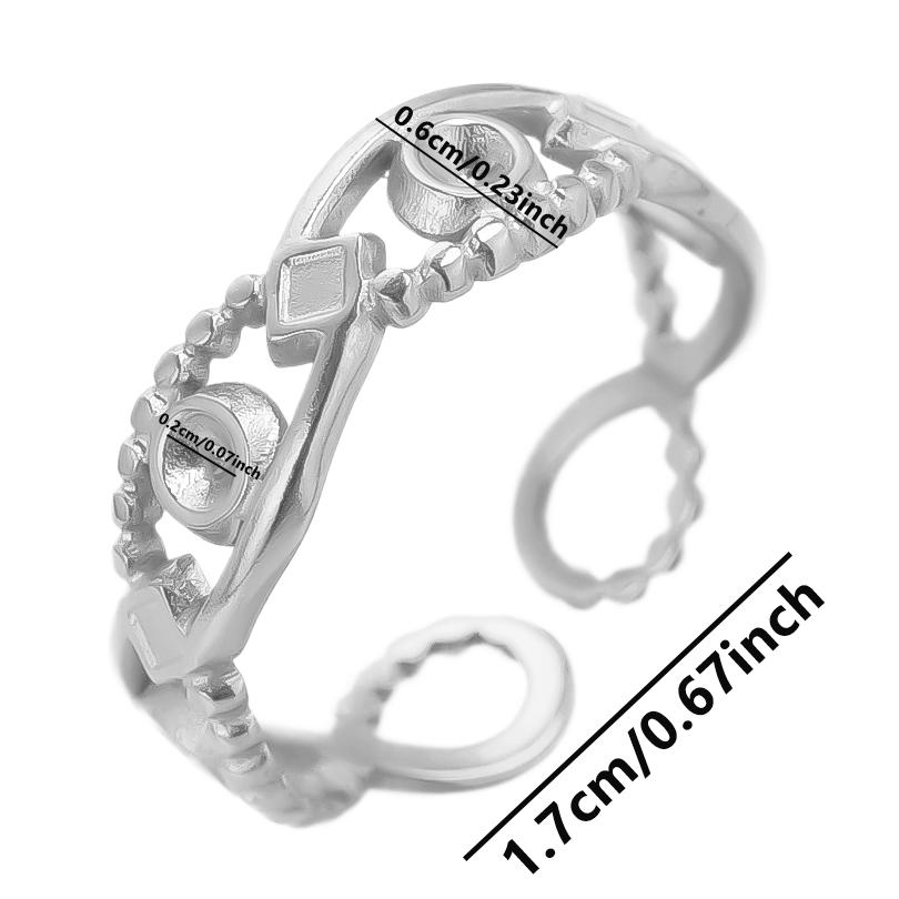 1/5pcs Silver Color Snake Beads Round Heart Stainless Steel Rings For Women Men Accessories Vintage Jewelry Finger Ring Anillos