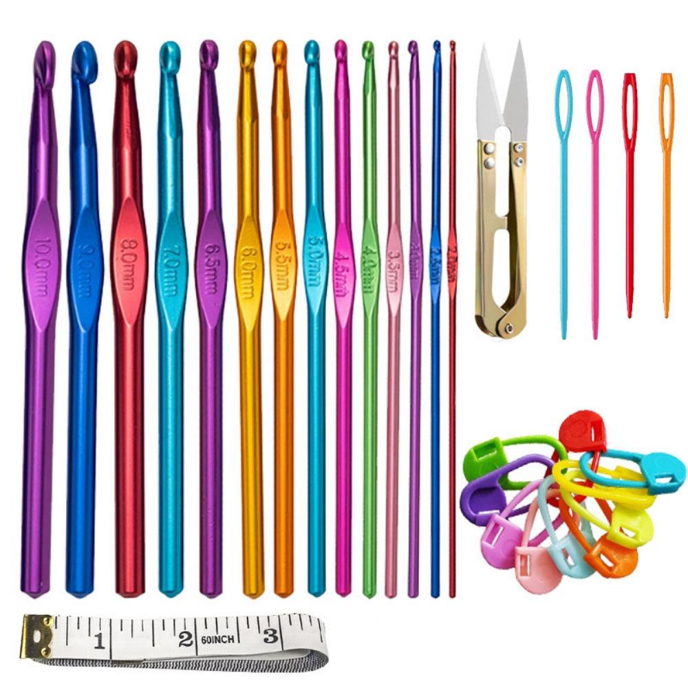 Portable Crochet Needles Set Comfortable Knitting Needle Handle Crochet  Woven Tools