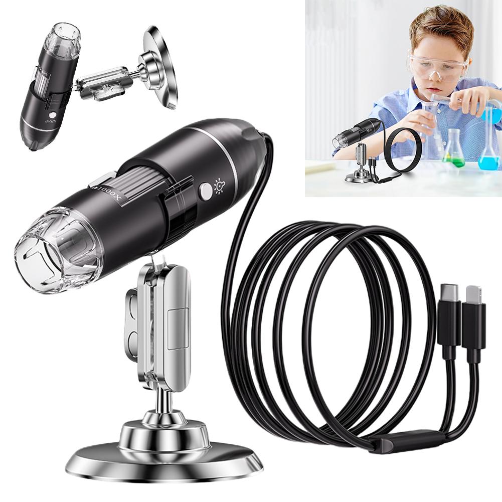 1600X Digital Microscope with Stand Zoom Digital Microscope Optical Microscope for Jewelry Appraisal Video for IOS Android
