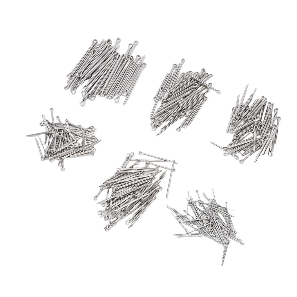 410PCS Cotter Pin Assortment Kit In 6 Different Sizes Galvanized Steel Heavy Duty Straight Shaped Hardware Pins for
