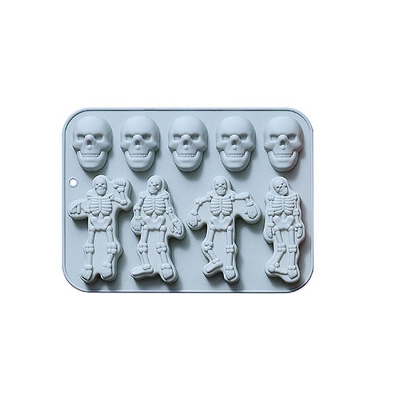

Торт Профессиональный силиконовый молд Хэллоуин Конфеты Череп Скелеты Молд Сделай сам синий