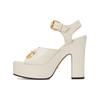 Horsebit Leather Horsebit One Strap Sandals 12cm Women's White 674776 BKO00 9049