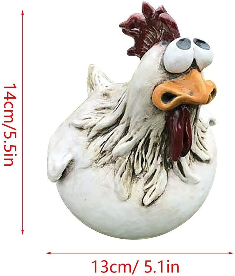 1PC Pastoral Chicken Ornament Ornament Design Fence Courtyard Creative Ornament Garden Fairy Tale Life Big-eyed Chicken