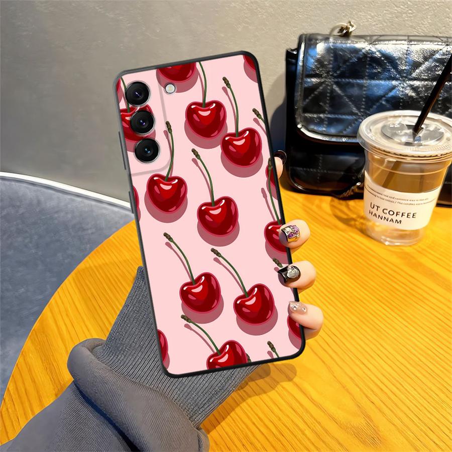 Case for Samsung Galaxy A13 A20 A16 A40 A12 A70 A15 A17 A50 A04 A06 A05 Funda Phone Cover Cherry Pattern