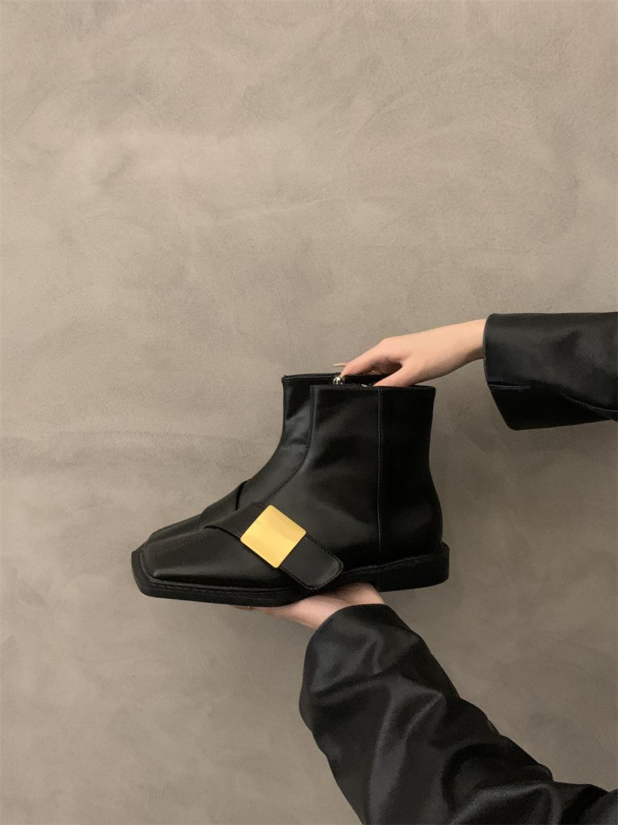 

Британский стиль квадратный носок маленькие короткие ботинки женская обувь весенне-осенние одинарные ботинки зимние корейские маленькие ботильоны 39