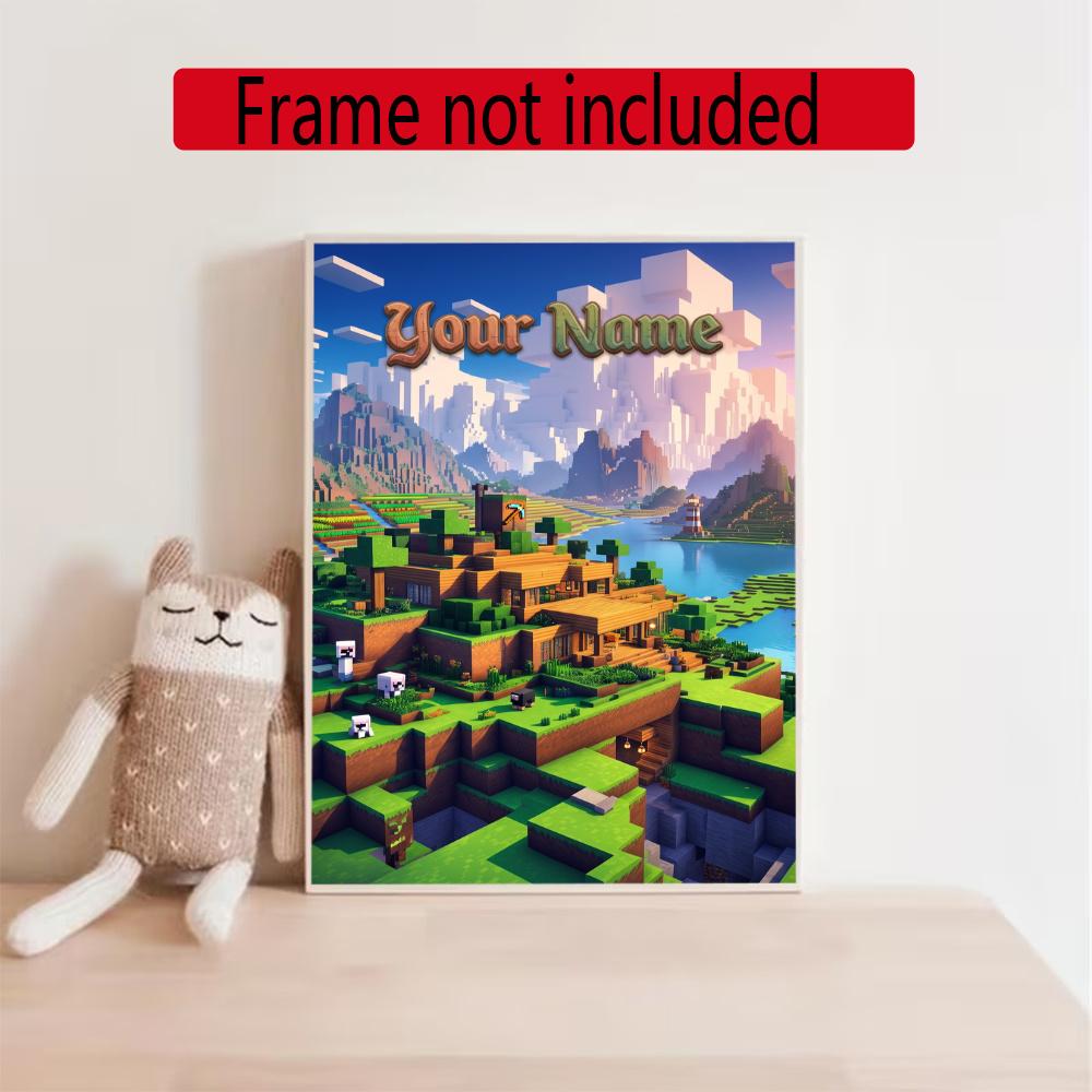 Minecraft Personalized Name Round Diamond Painting Kit Diamond Embroidery Painting Rhinestones Mosaic Frameless Handwork Decoration Arts