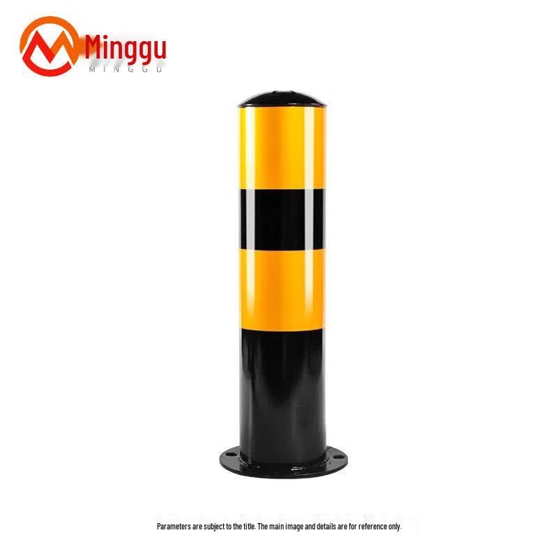 Minggu Fixed Yellow-Black Iron Warning Bollard