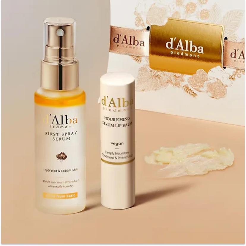 d'Alba (Set) Piedmont Italian White Truffle First Spray Serum 50ml + Lip Balm