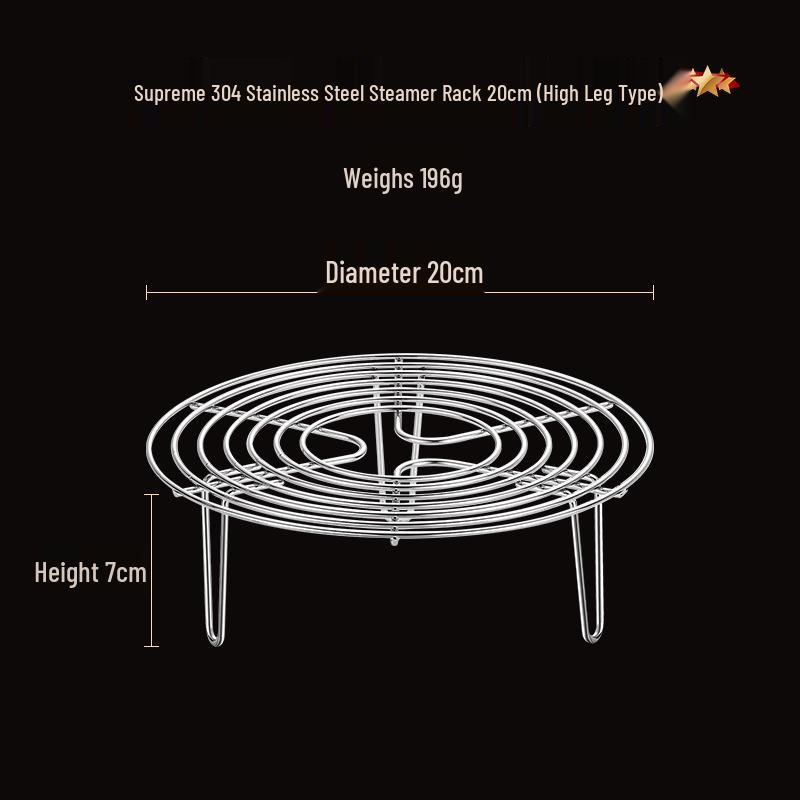 304 Stainless Steel Steaming Rack - Insulated Separator for Household Steamed Dishes with High & Low Feet Configuration.