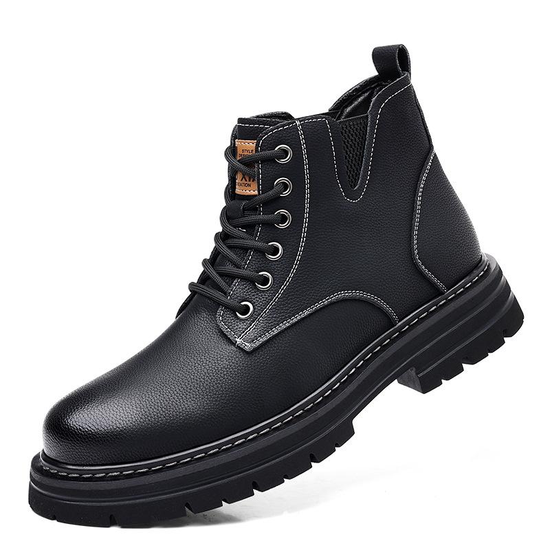 

Martin boots men s autumn British trend mid-top leather shoes Internet celebrity tooling high-top men s boots velvet cotton shoes 2025 38