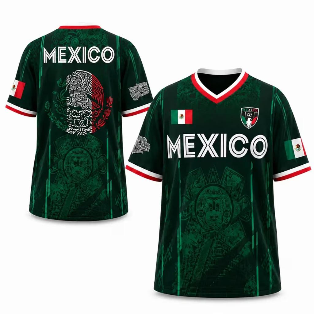 Kids Retro Soccer with Mexico Flag Design for Boys and Girls