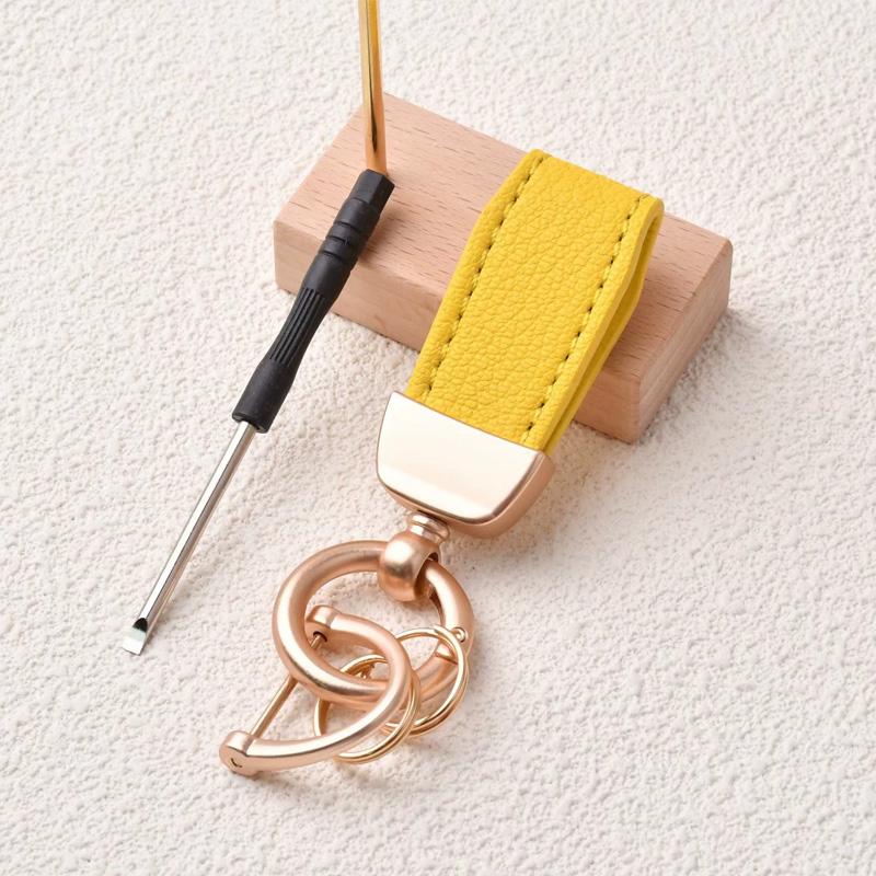 1PC Goat Pattern High-end Keyring New French Car Keychain Hardware Key Holder High Quality Lambskin Leather Keychain