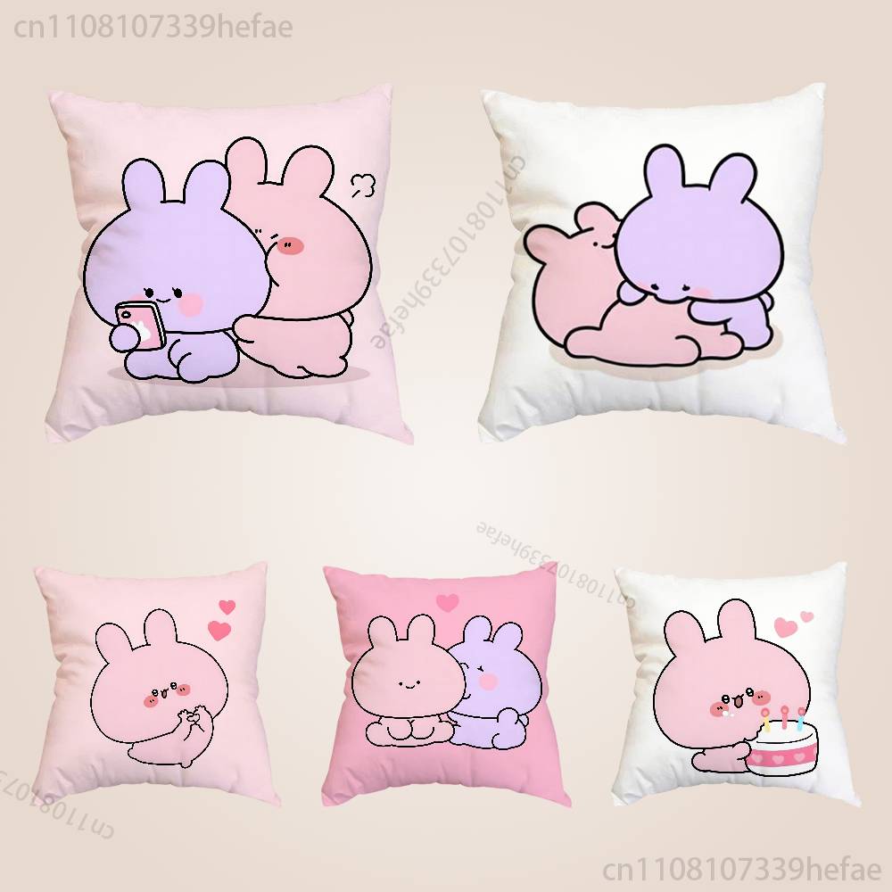 Cute AAsamimichan Funny Pillow Case Antidustmite Pillowcase Invisible Zipper Silky Short Plush Sofa Cushion Cover