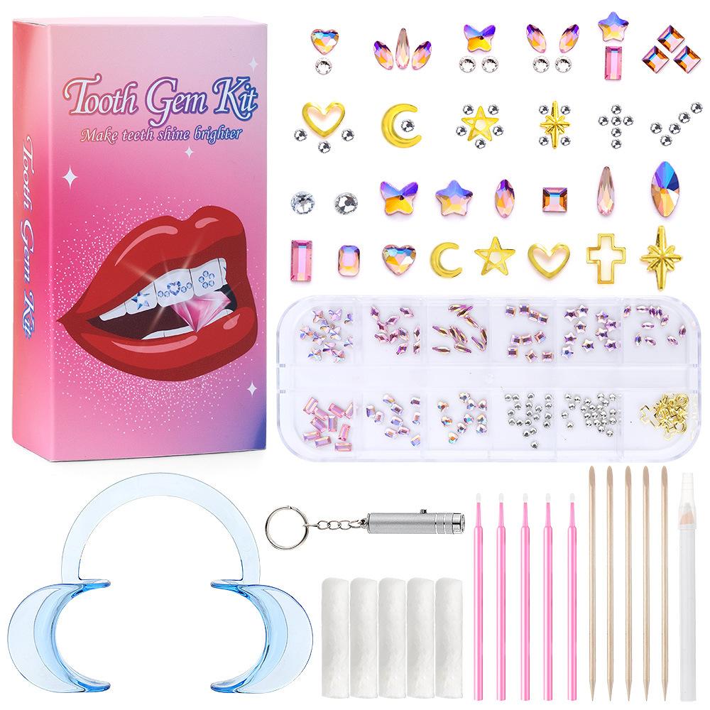 Dental Diamond Tooth Decoration, Tooth Diamond Tool Diy Set, Tooth Sticker, Diamond Love Horse Eye Decoration