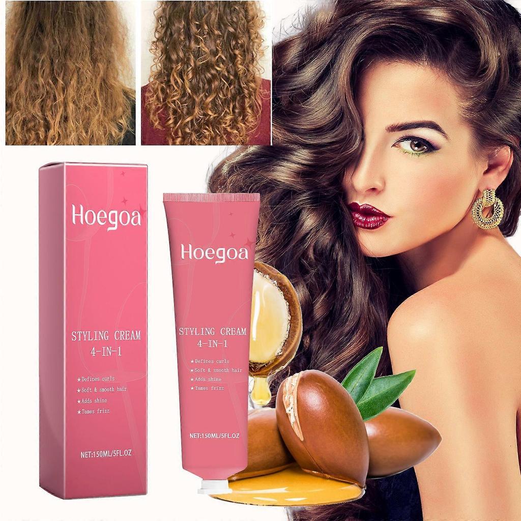 4 In 1 Curl Hair Styling Cream Hair Styling Maintenance Natural Soft Light Moisturizing Essence Elastin 1