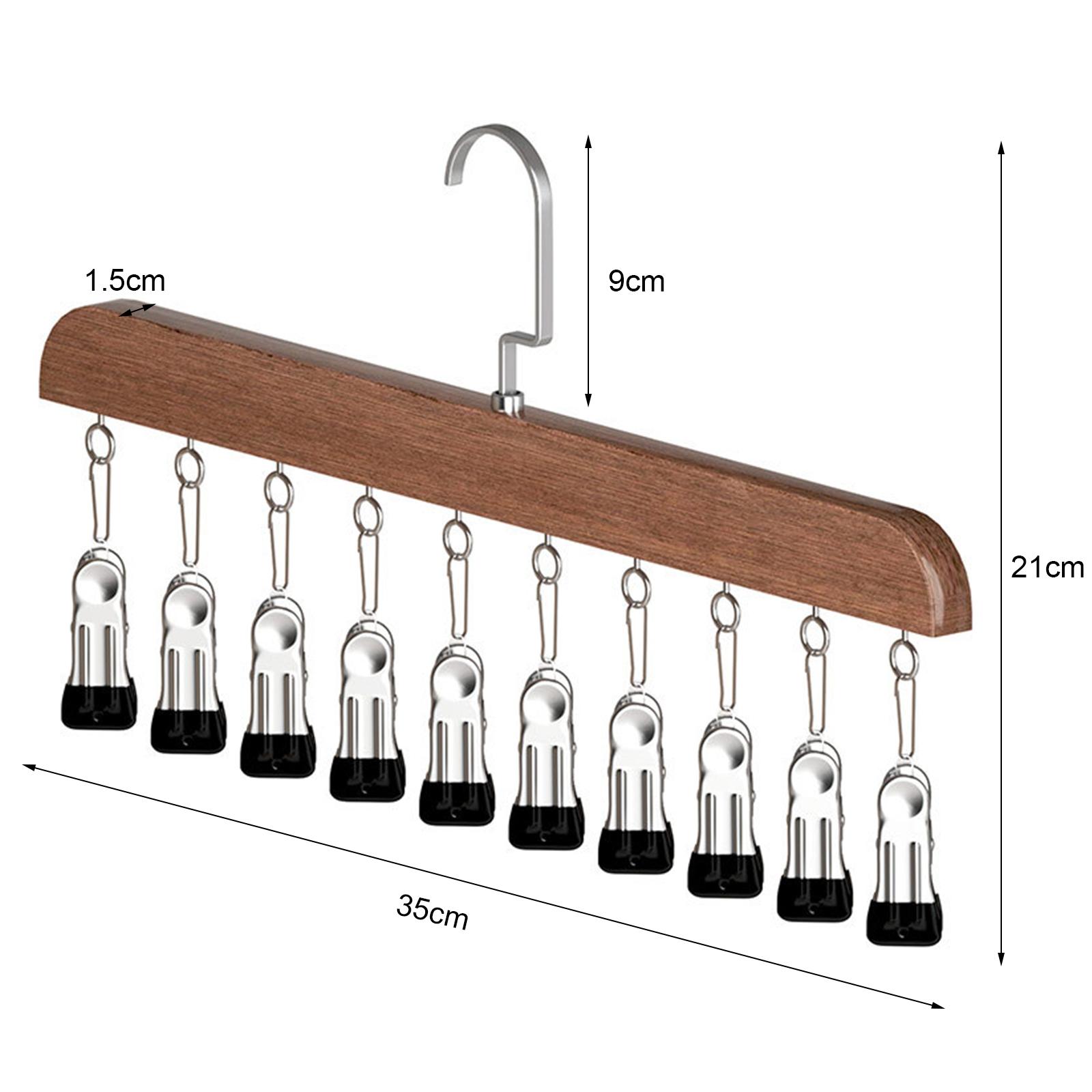 

Portable 10-Clip Hanger Space Saving Hanging Closet Organizer Holds 10 Leggings Jeans Hats Shorts Socks for Dorm Room Organizati