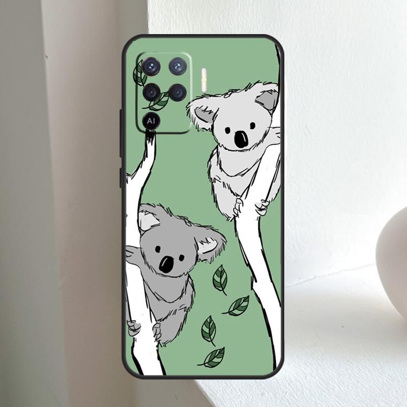 Cartoon Painting Animal Koala Phone Case For Oppo A80 A78 A98 A40 A60 A18 A38 A58 A15 A17 A77 A74 A94 A54 A57S A16 A76 A96
