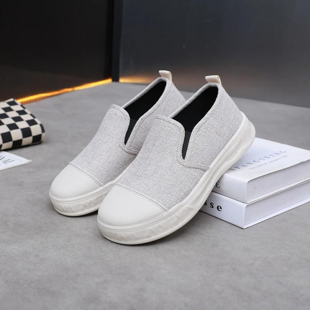High on Platform Canvas Shoes for Women Original Offer Comfortable and Elegant Cotton Cheap Trends 2025 Deals New Woman Footwear
