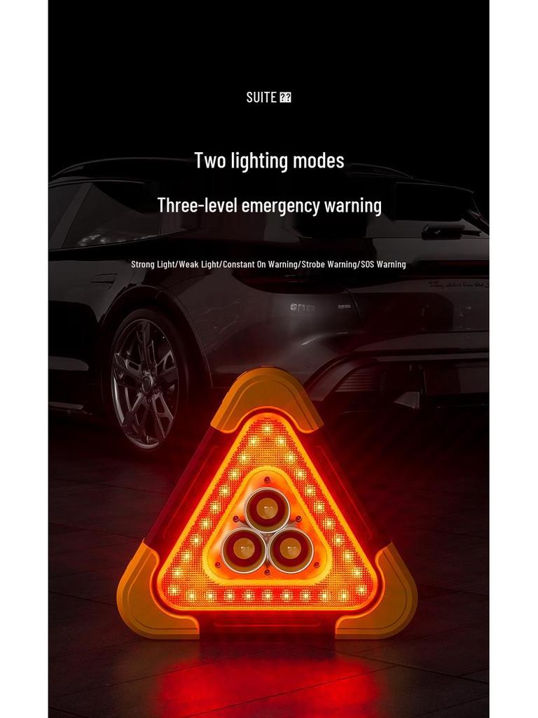 Solar Reflective Emergency Triangle Warning Light