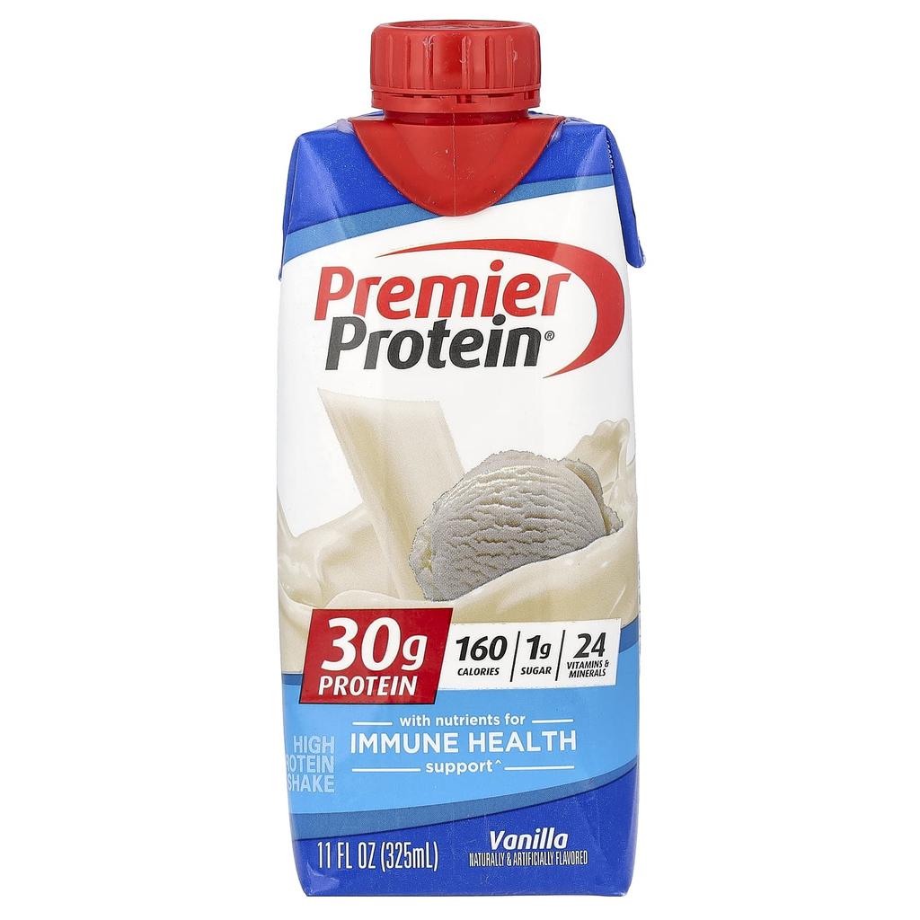 Premier Protein High Protein Shake, Vanilla, 4-Count, 325ml (11fl Oz) Each