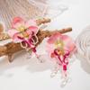 Bohemia Long Tassel Earrings Multicolor Large Flower Earrings Flower Pendant Earrings  Women