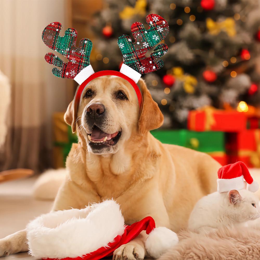 Чарівна різдвяна колекція пов'язок на голову для домашніх тварин з яскравими святковими кольорами для собак