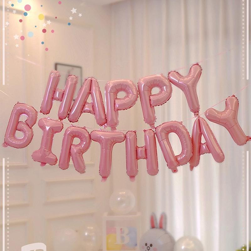 13 Stück/Set 16 Zoll Happy Birthday Buchstabenballon Geburtstagsfeier Dekoration Aluminiumfolienballon