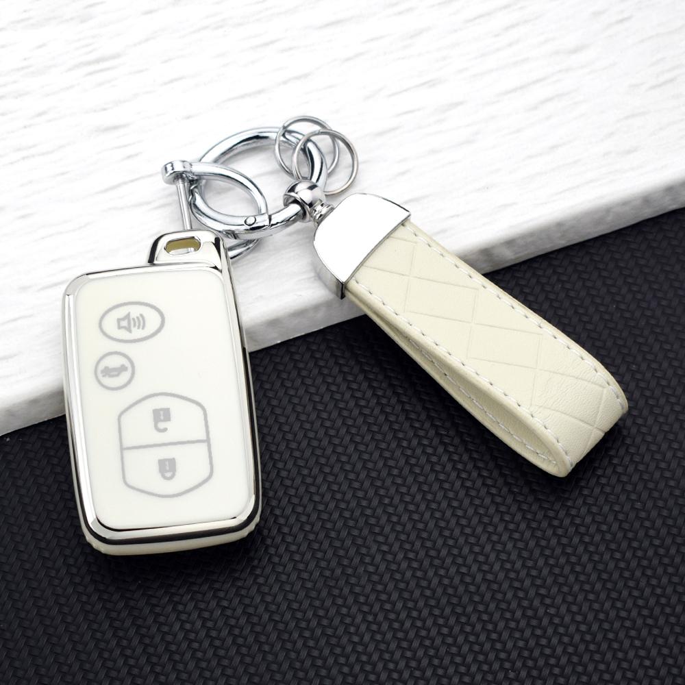 TPU Car Key Case Cover for Toyota Prius 30 Alpha Aqua Land Cruiser Auris for Lexus LC 200 2/3/4 Buttons Remote Holder Key Chain