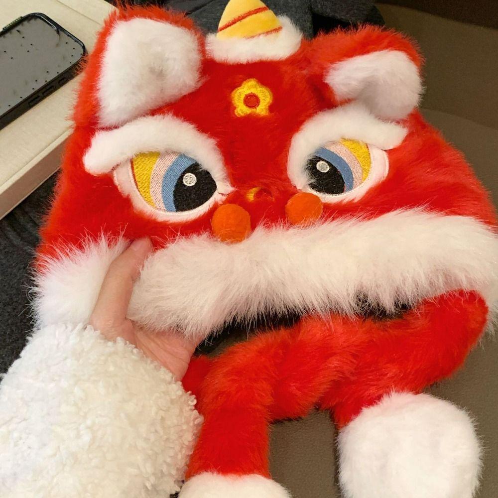 Ears Can Move Lion Dance Hat Ear Muffs Winter Warm Hat Kawaii Ear Protection Cap  Streetwear