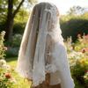 Elegant Russian Bridal Veil Scarf with Cultural Design for Themed Parties Festival Event Polyester Fabric Headcover