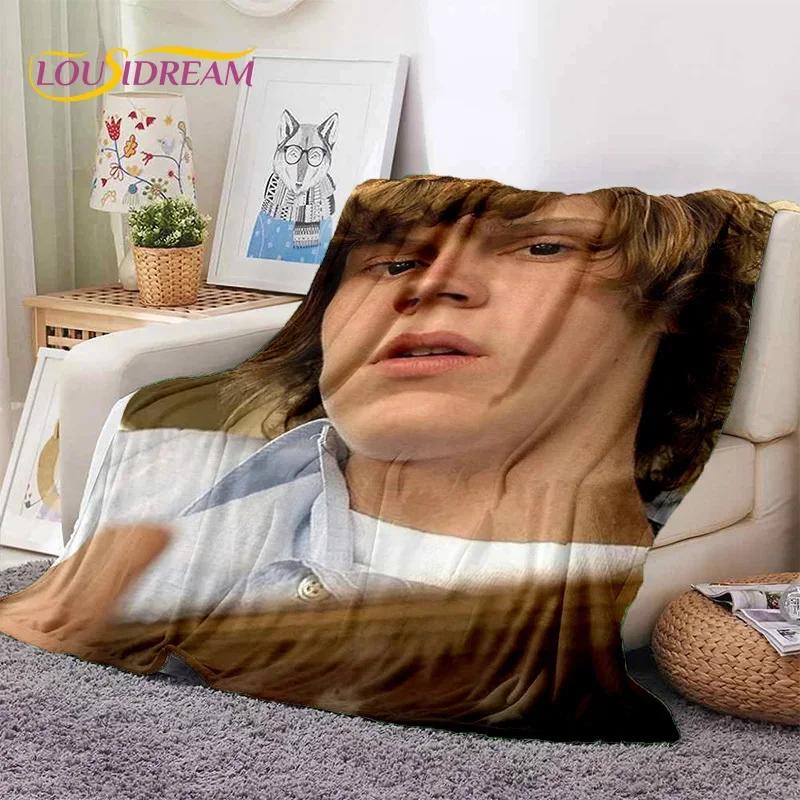 Latest Cute Evan Peters TV Actor Soft Flannel Blankets,Throw Blanket Comfortable Blanket for Picnic Beds Sofa Home Bedroom 013