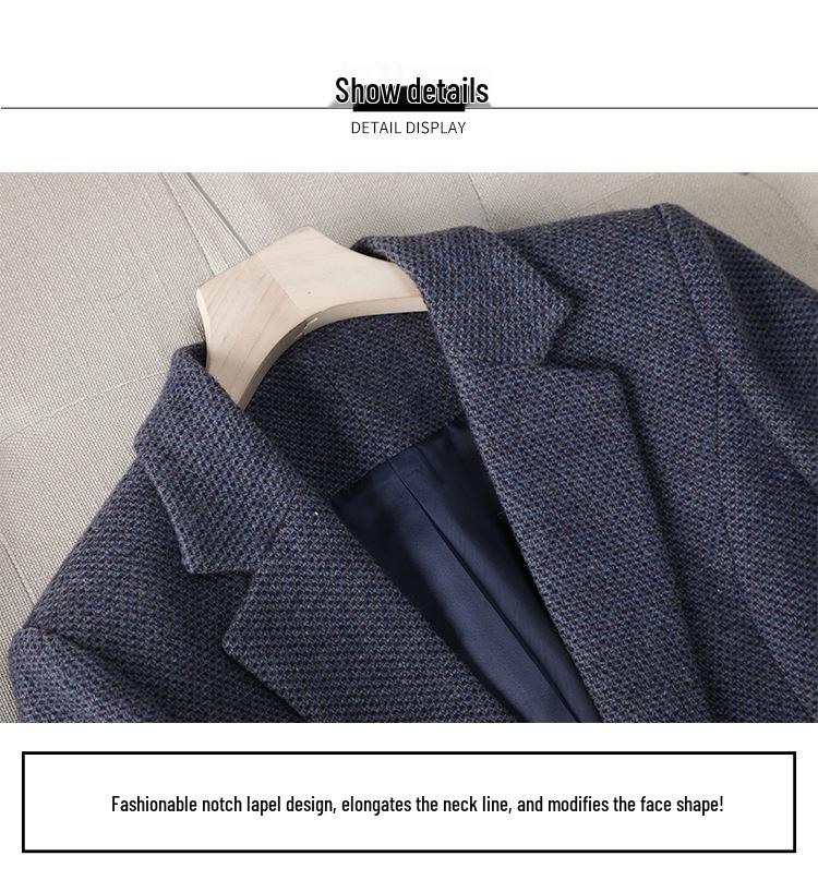 2025 Damen Merino-Woll-Anzugjacke - Herbst/Winter Petite Slim Fit, Verdickter Blazer im Göttinnen-Stil