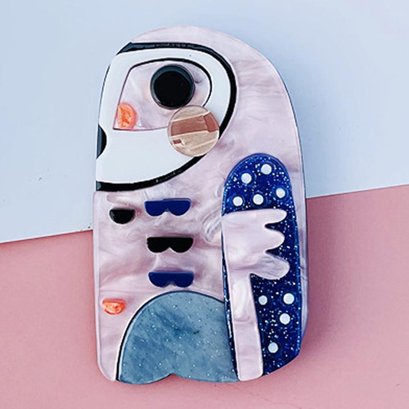 Blucome Acrylic Lovely Cartoon Long Billed Bird Brooch for Women Men Bag Suit Hijiab Pins New Year Gift