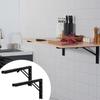 Shelf Bracket Foldable, 24” L 2 Pcs , Heavy Duty Floating Shelf Brackets, Brackets for Shelves, 5mm Thick Matte Black L Shelf Bracket,Steel Shelving