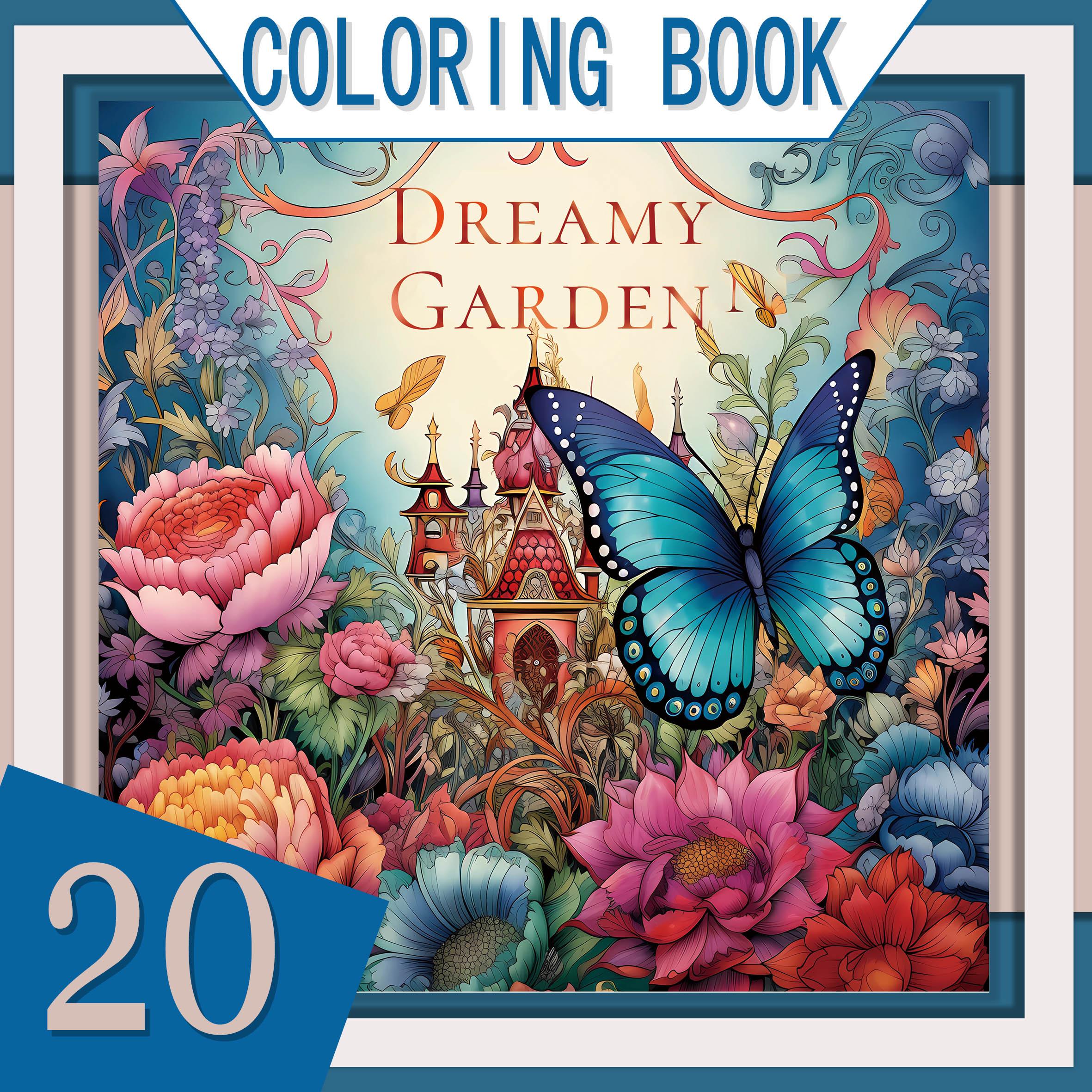 Bview Art Adult Coloring Book 20 Pages - Garden Theme Fantasy Art Coloring Pages for Adults 1pcs
