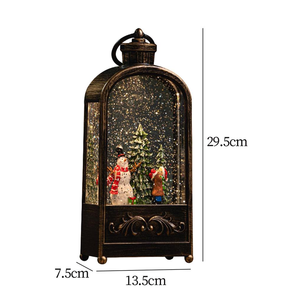 Lighted Christmas Snow Globe Lantern Table Centerpiece Light Luminous Christma Ornament for Wedding Window Party Xmas Holiday