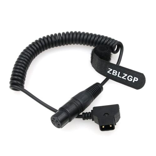 ZBLZGP D-Tap Male To XLR 4-Pin Female Power Cable (Straight, Coiled) for Blackmagic URSA Mini Pro 4.6K Camera LVM-170A, TVlogic Monitor ROLAND EDIROL