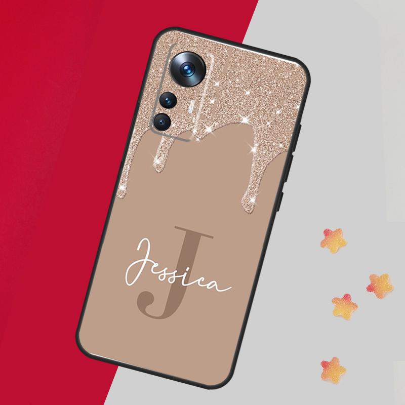 Personalised Name Slim Liquid Glitter Case For Xiaomi 14 13 11T 12T 13T Pro 12 Lite 12X POCO X3 X5 Pro X4 F4 M5 M5s F3 F5 Cover