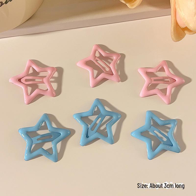 

Синяя шпилька для волос Y2K в форме пятиконечной звезды - Dopamine Small Clip для боковой челки